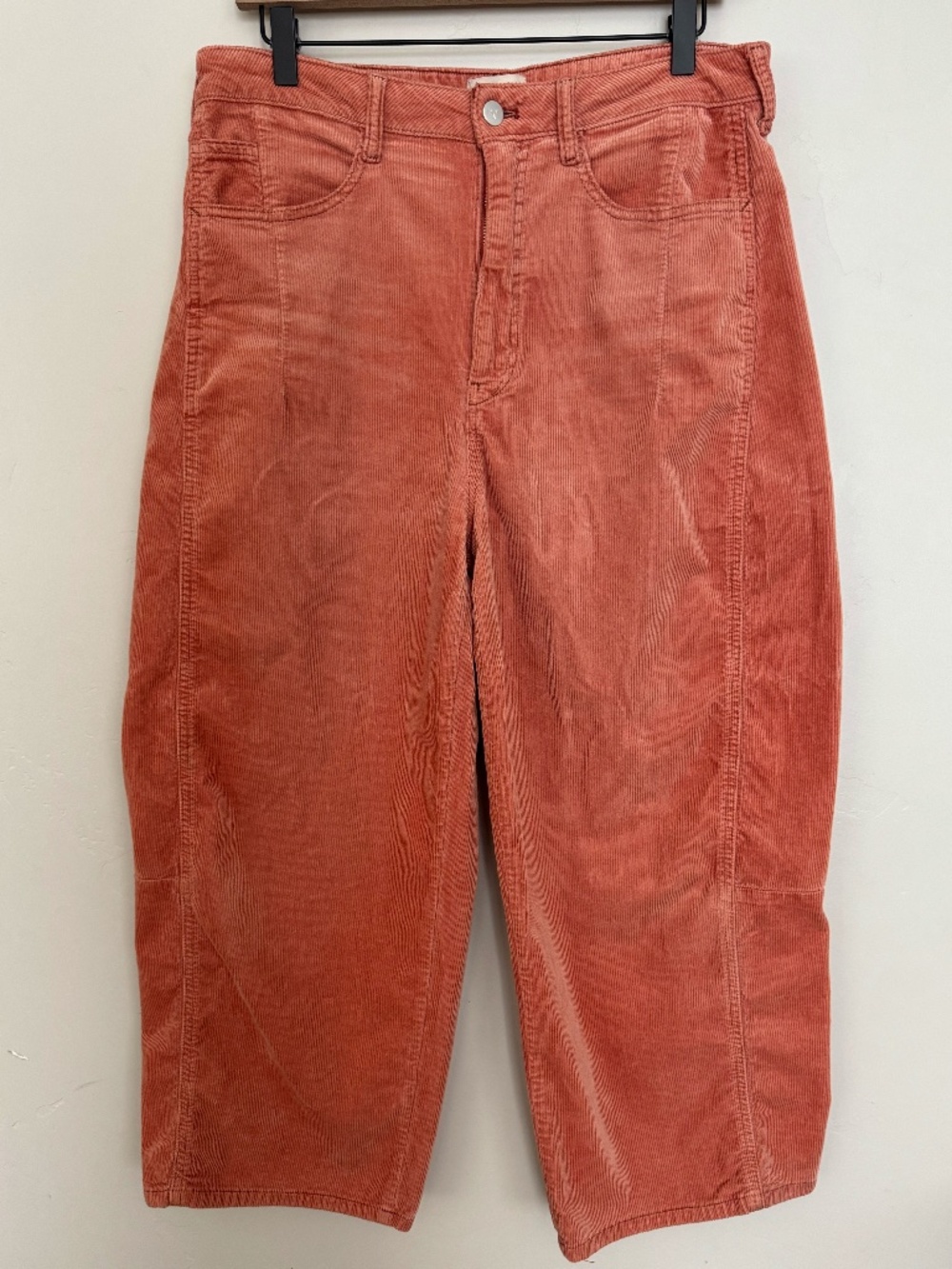 Pilcro The Kenna Mid Rise‎ Heritage Barrel Jeans Corduroy Peach Pants Size 30 - Picture 4 of 13